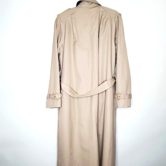 Double-Breasted Trench Coat Size 16 Classic Belted Overcoat Zip Out Lining - Picture 4 of 14